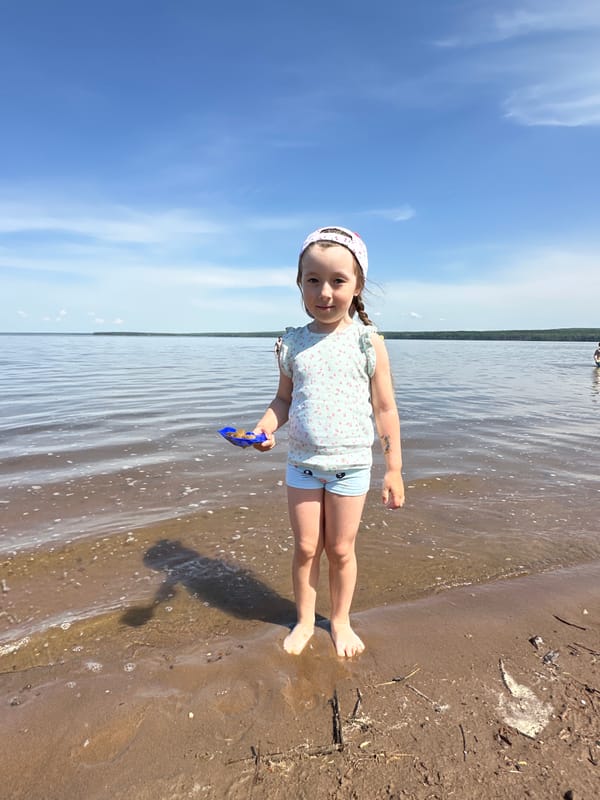 Families enjoy morning recreation at Kama Reservoir in Chaikovsky