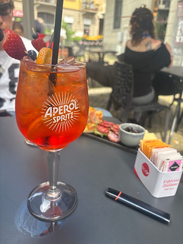 Aperol Spritz enjoyed at sunny Turin cafe