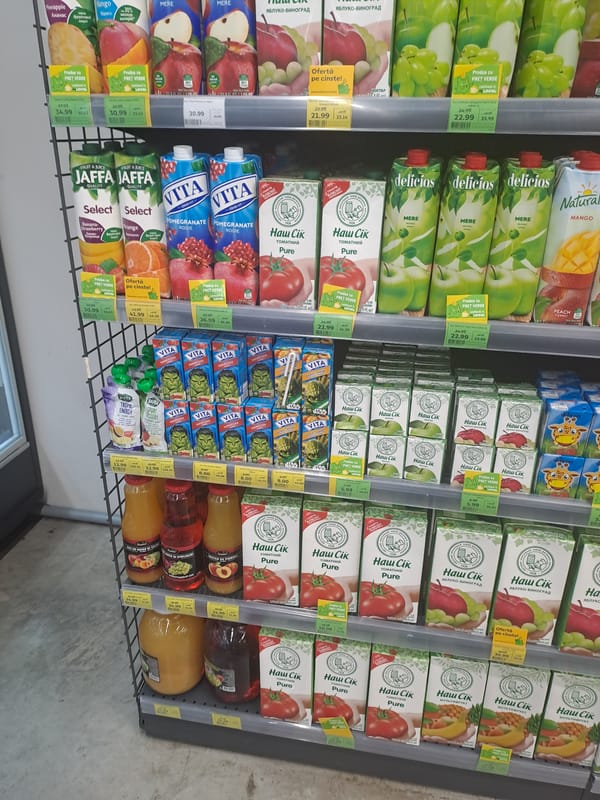 Supermarket aisles, tram 818, and a dandelion fountain in Chișinău