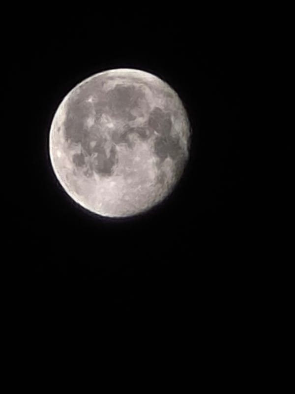 Full moon photographed in detail over Palma de Mallorca