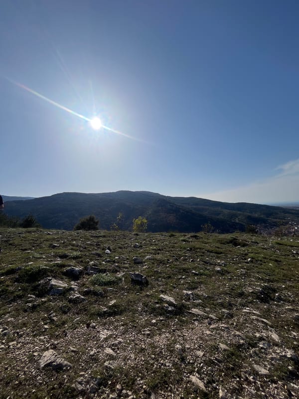 Hillside landscape documented from high vantage point near Asenovgrad