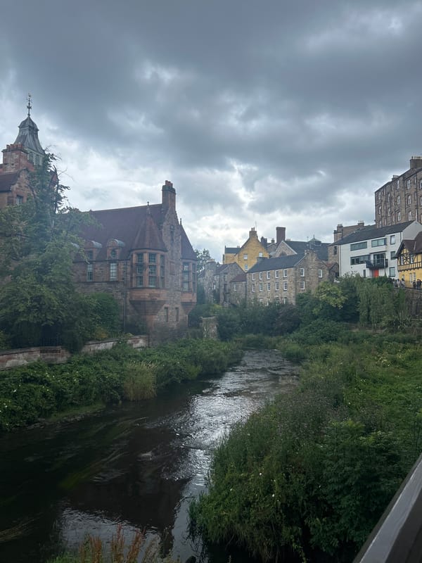 Dean Village and the Water of Leith on a grey Edinburgh afternoon