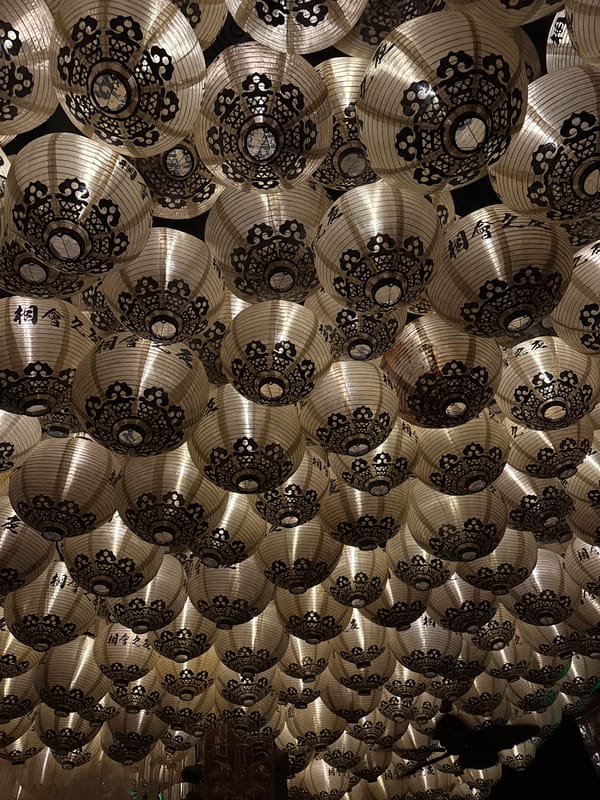 Illuminated decorative paper lanterns observed in Los Angeles