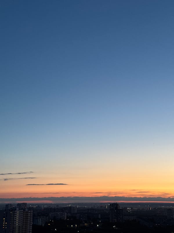 Twilight Sky Gradient Documented Over Yug, Russia