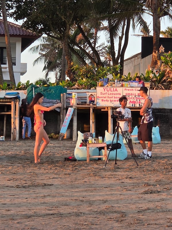 Golden hour at North Kuta beach, Bali