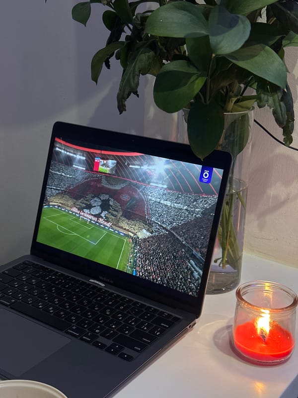 Moscow resident captures laptop soccer viewing with plant