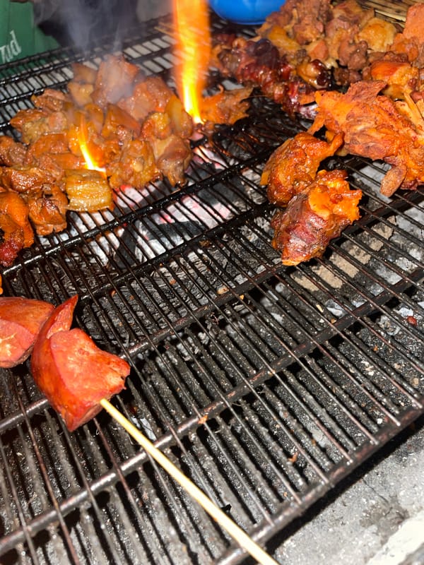 Evening grilling and traffic activity documented on Rukuba Road