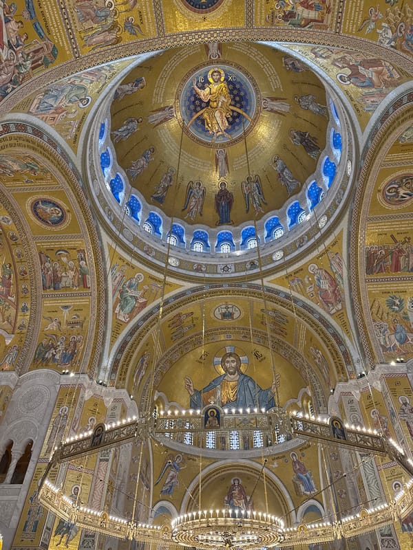 Visitors document Church of Saint Sava's ornate interior and exterior
