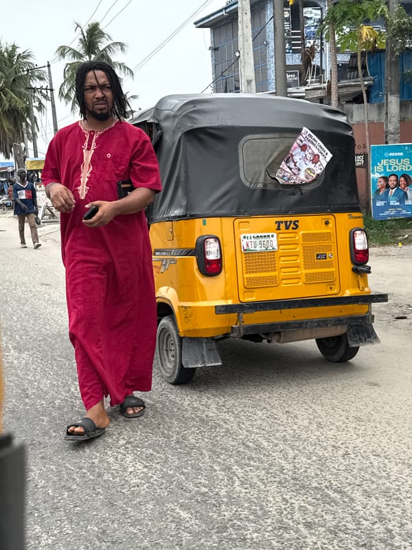 Man in red robe spotted with commercial tricycle in Ado