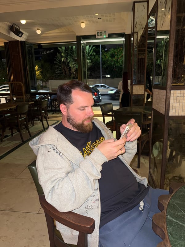 Man dines at Jarryd's restaurant in Cape Town