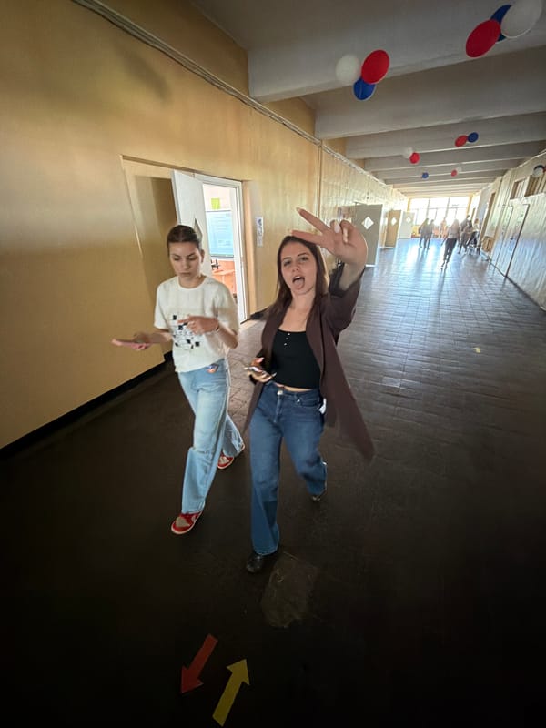 Students document morning activities at Burgas Free University