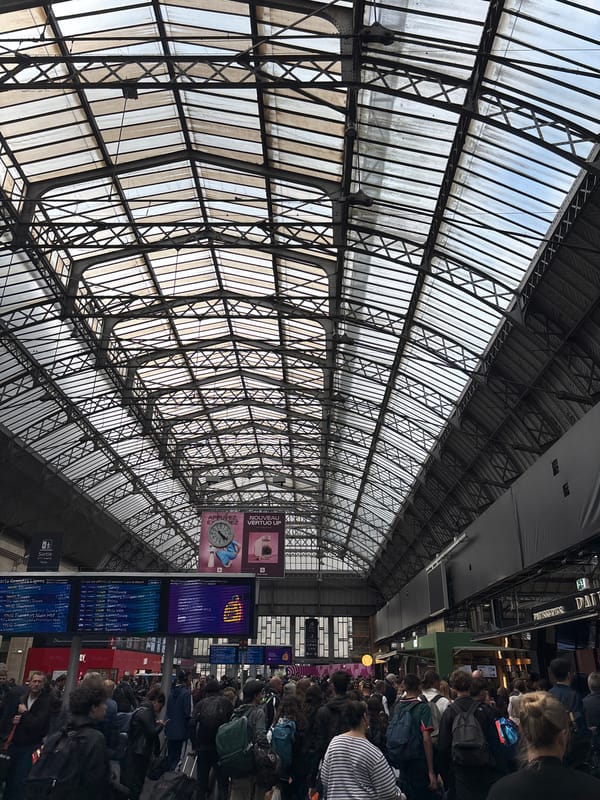 Quiet moments captured at Paris railway stations