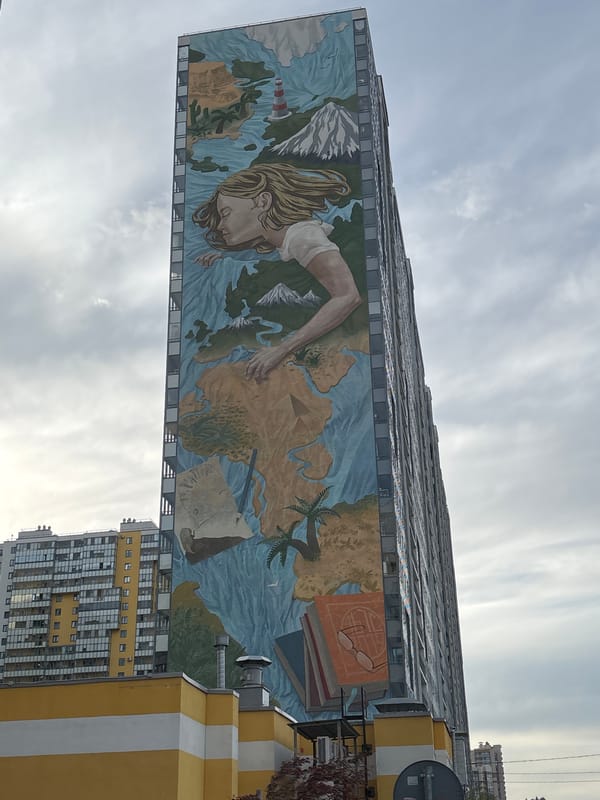 Urban murals and industrial landmarks documented in afternoon survey