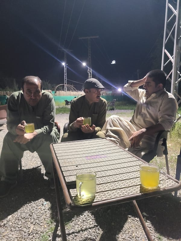 Men gather for evening social meeting in Quetta