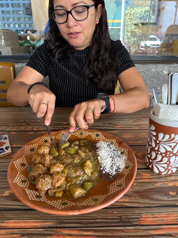 Traditional dining service captured at Puebla restaurant