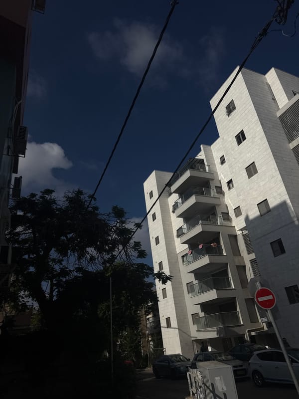 Morning street and park scenes in Bat Yam, Israel