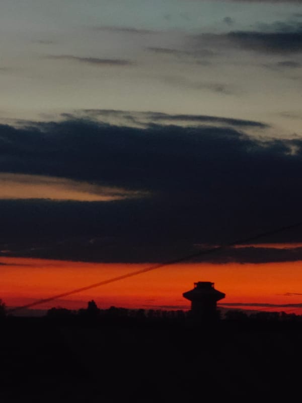 Sunset and pet chinchilla documented in Hadiach, Ukraine