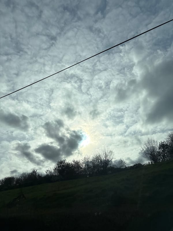Overcast skies with sun breaking through clouds in Minsterley
