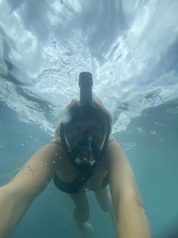 Snorkeling in clear shallow water off Sochi