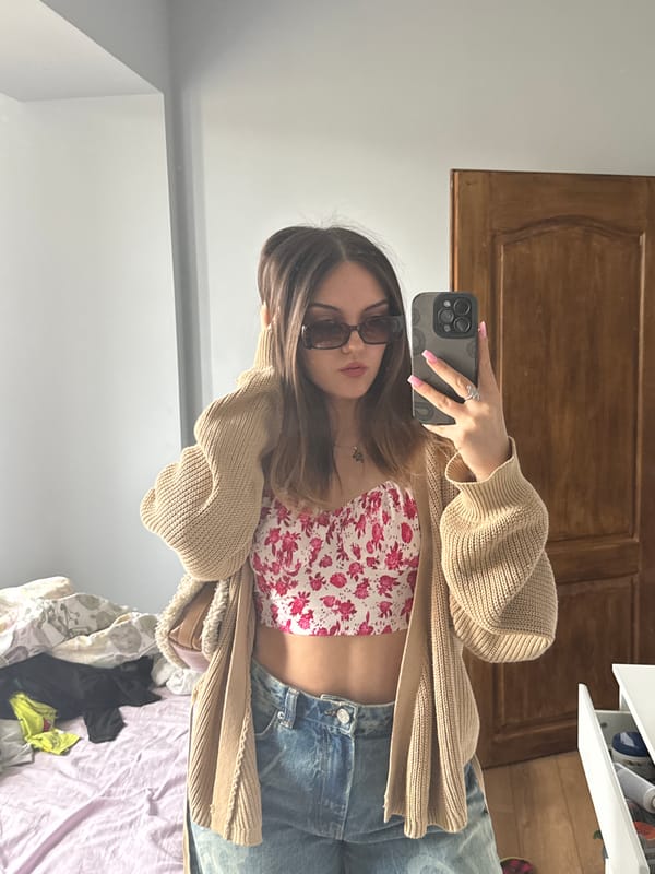 Woman takes multiple selfies indoors in Sofia