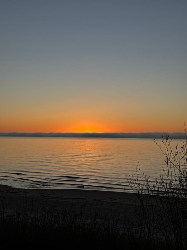 Sunset captured by witnesses at Carnikava beach, Latvia