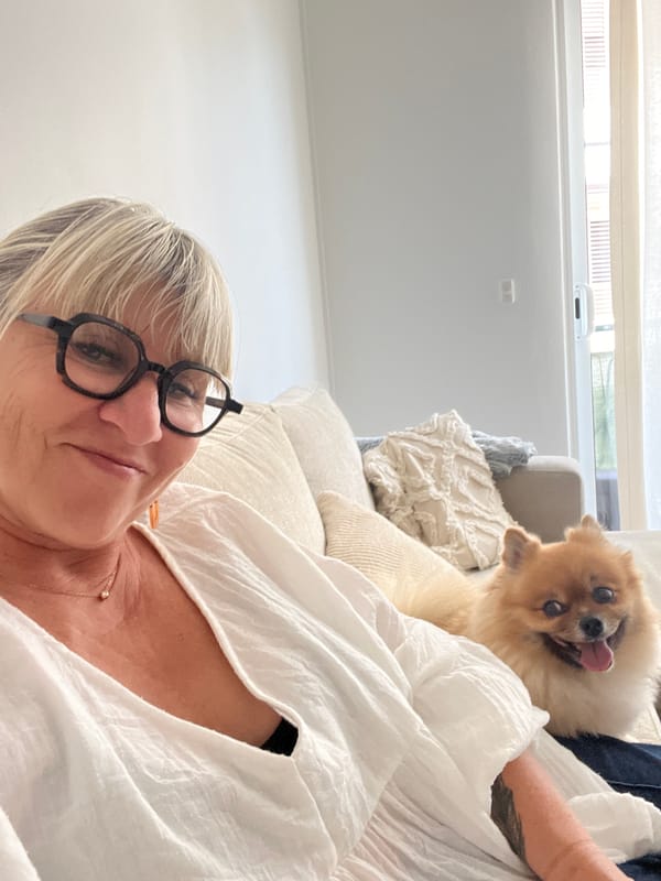Casual morning moments with a dog in Cannes