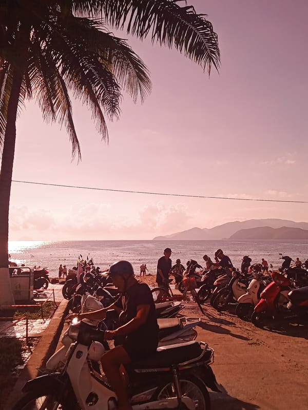 Ordinary evening captured at Nha Trang beach and streets
