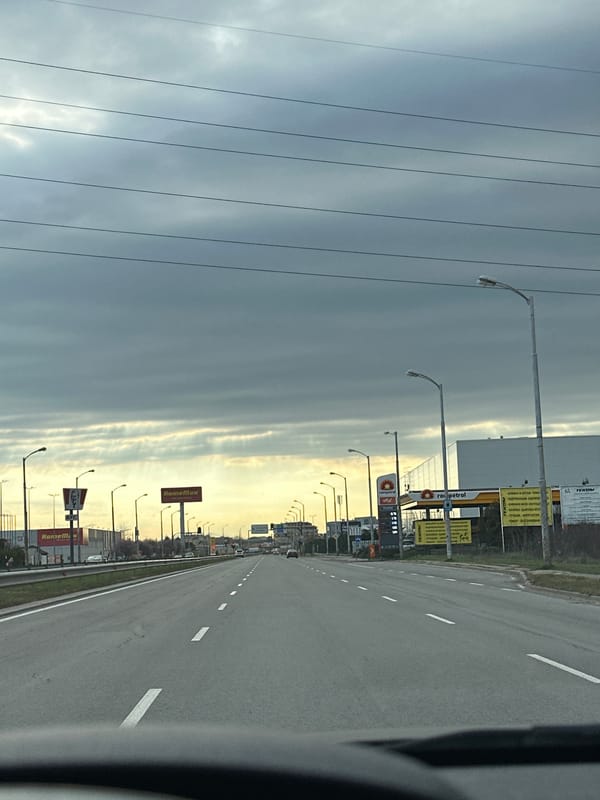 Dawn documentation of Sofia commercial thoroughfare captured by witness