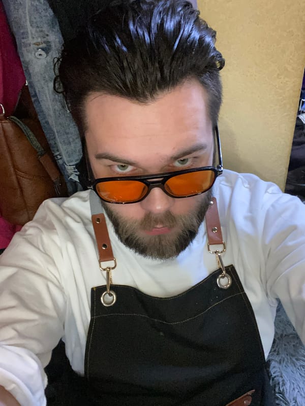 Man in Orange Glasses Photographed in Penza Selfie