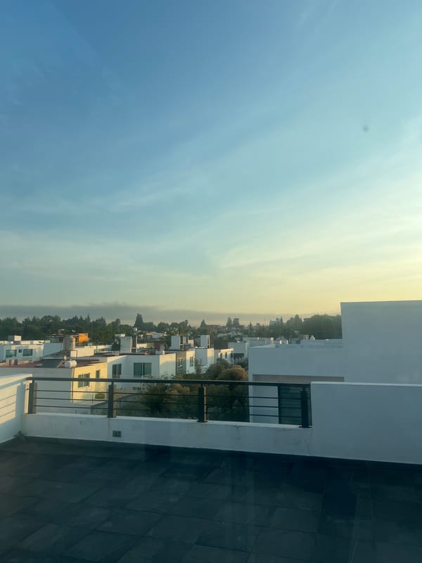 Quiet moment captured from rooftop view in Cholula