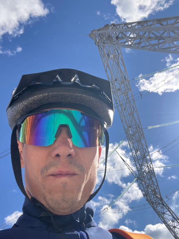 Person documents power lines and skies in Chaikovsky