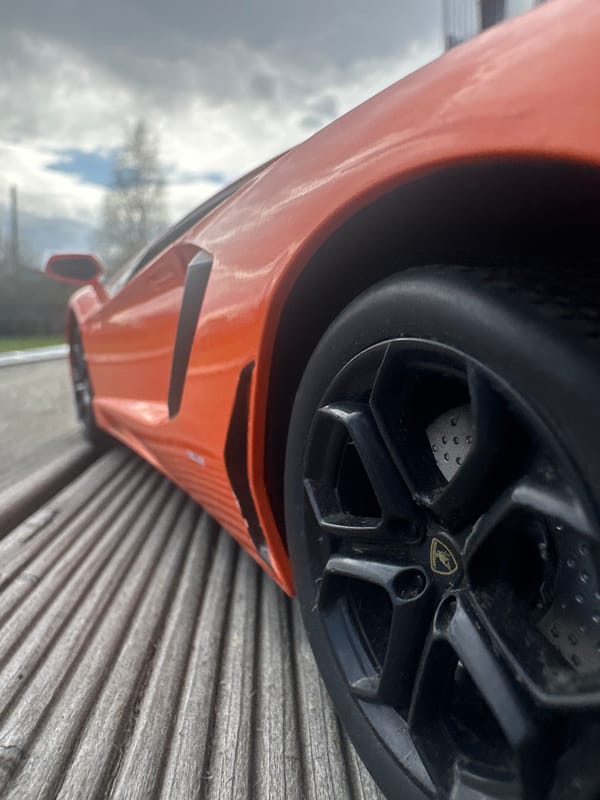 Person photographs toy Lamborghini, takes sky selfies in Krasnoyarsk