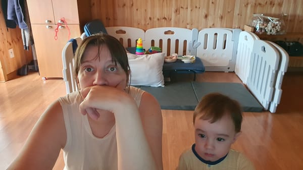 Mother and child captured in quiet domestic moment