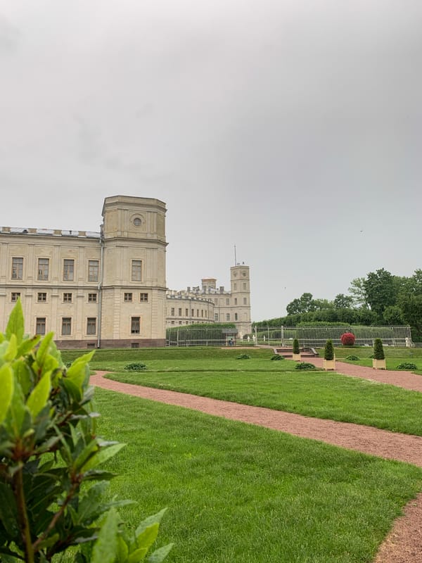 Rainy day at Gatchina Palace feeding swans and exploring grounds