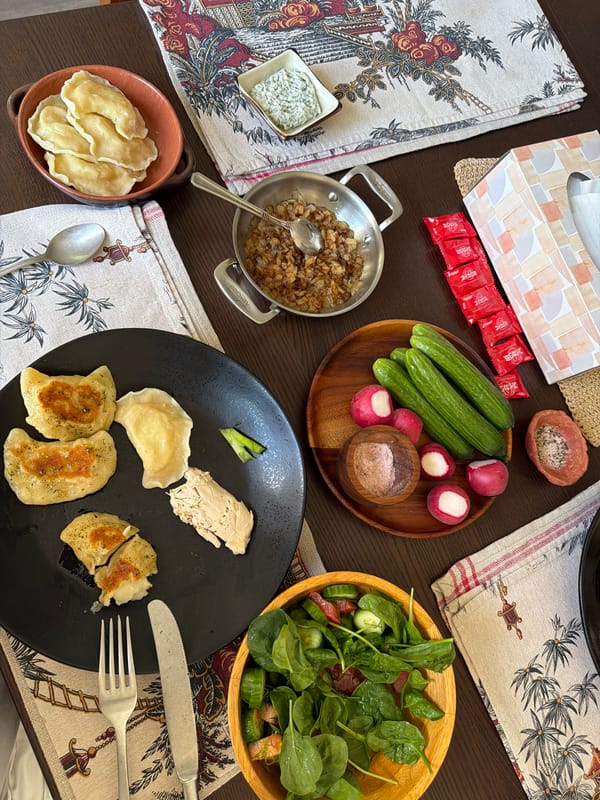 Overhead view of a styled dining table in Glendale