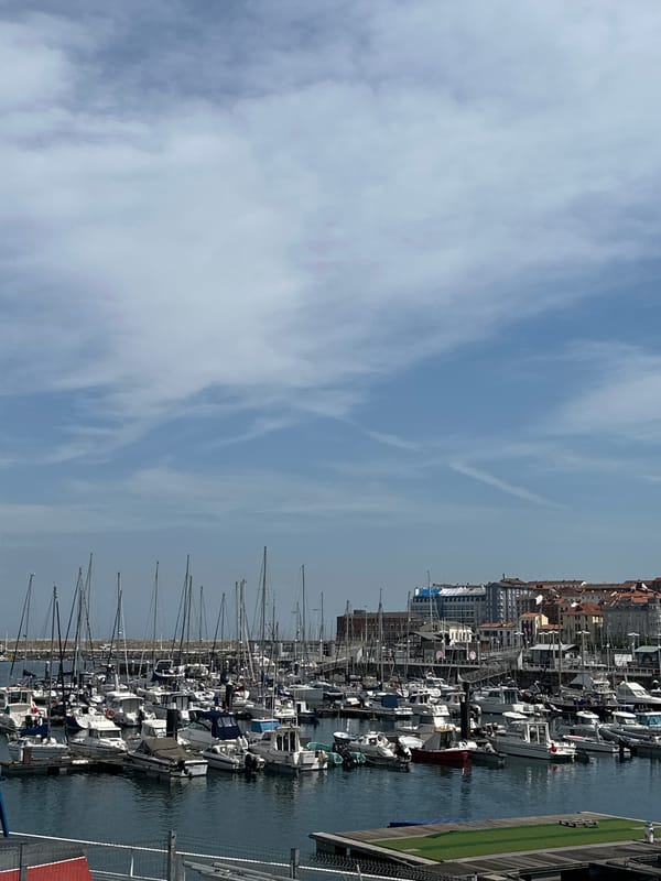 Morning scenes captured around Gijón marina district, northern Spain