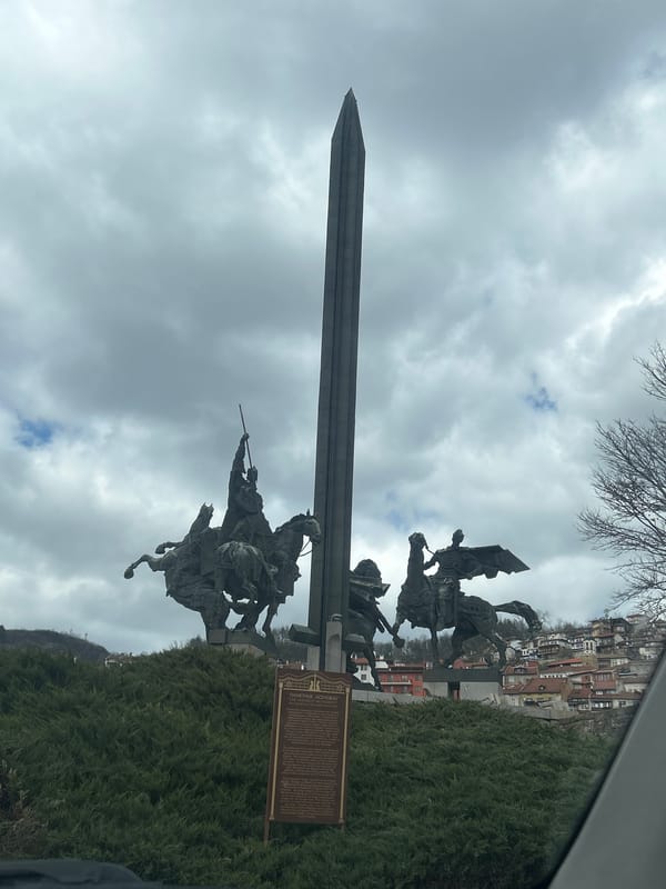 Asenevtsi Monument photographed in Veliko Tarnovo, Bulgaria