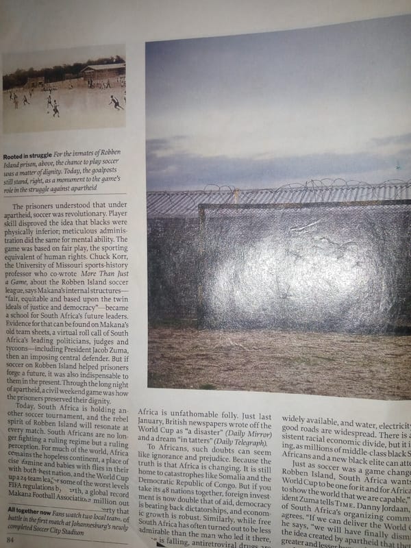 Print media pages scanned in Jalingo, spanning soccer and travel topics