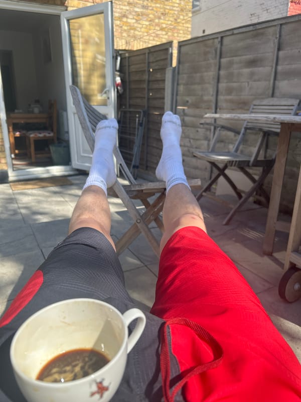 Person spotted in mismatched red and black shorts in London