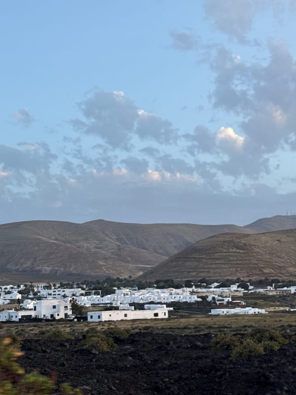 Village scene captured in Yaiza, Spain under cloudy skies