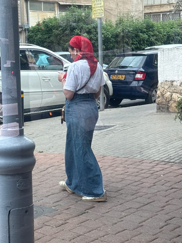 Early morning street life documented in Givatayim, Israel