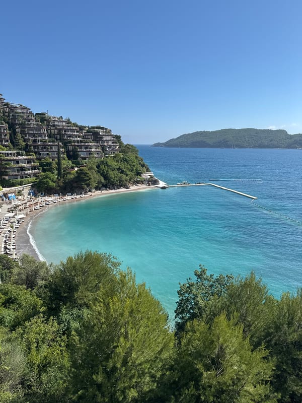 Beach scene documented in Budva, Montenegro coastal area