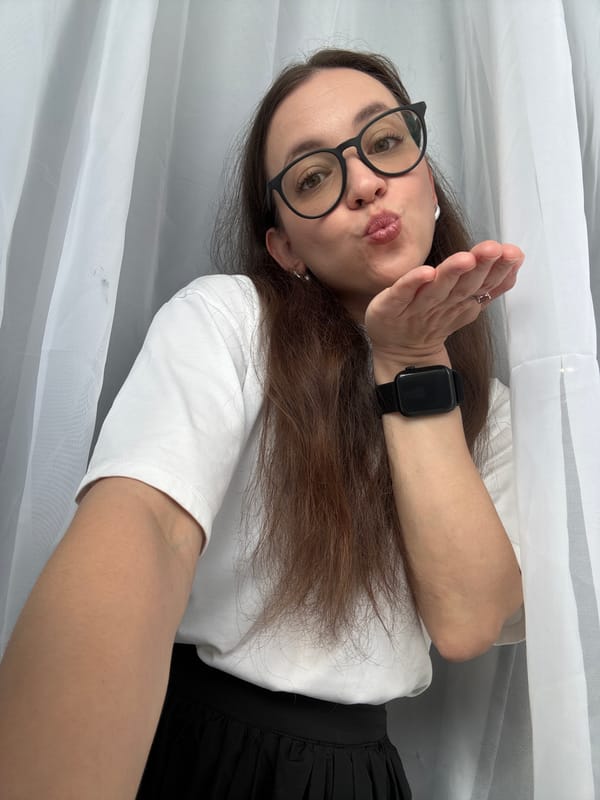 Woman takes selfies on floor in Nizhny Novgorod