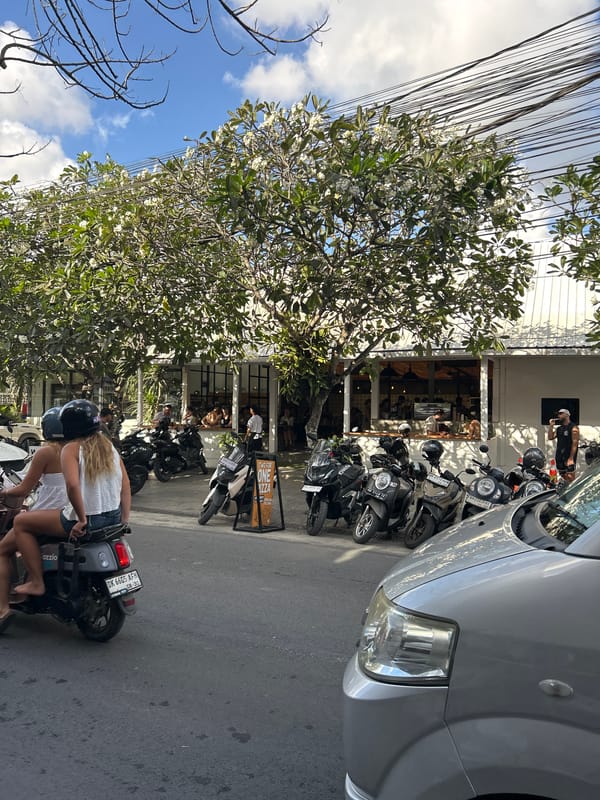 Morning streets and café time in Kuta Selatan, Bali