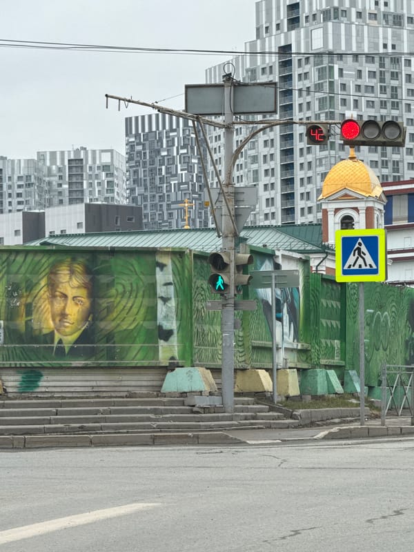 Early morning street scenes documented in Perm, Russia