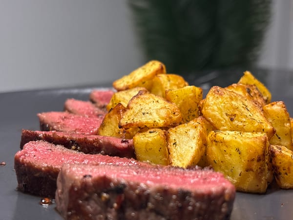 Steak dinner served in Gabrovo restaurant