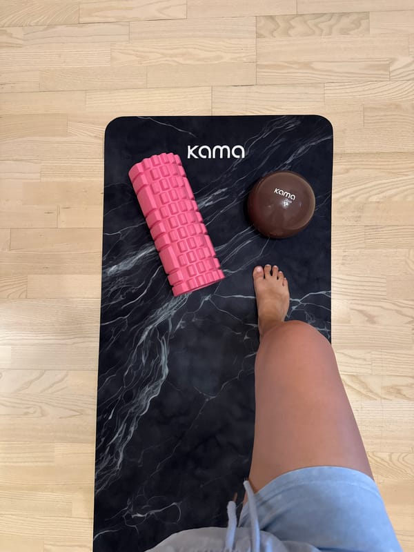Indoor fitness routine with foam rolling and stretching exercises