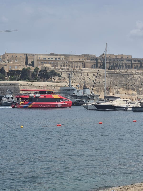iSee Malta ferry and sailboats in Ta' Xbiex harbor