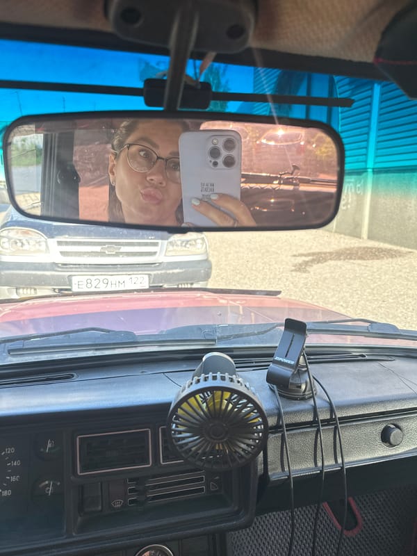 Woman documents ordinary day driving and shopping in Novoaltaysk