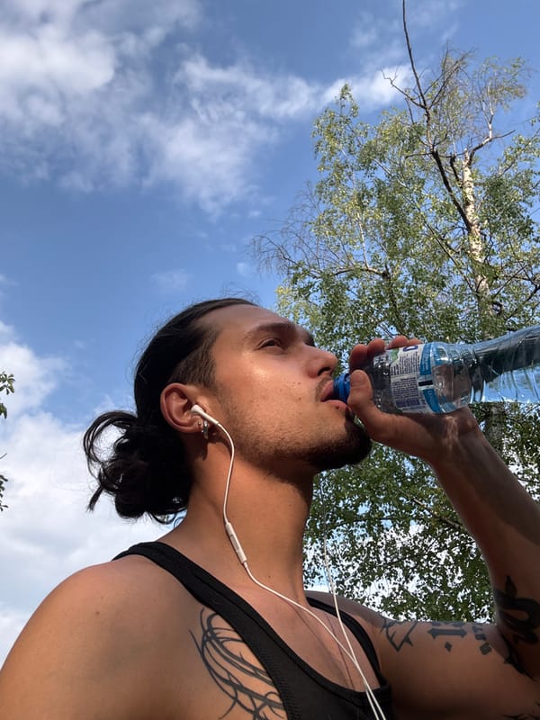 Taking a breather outdoors in Sofia, summer afternoon.